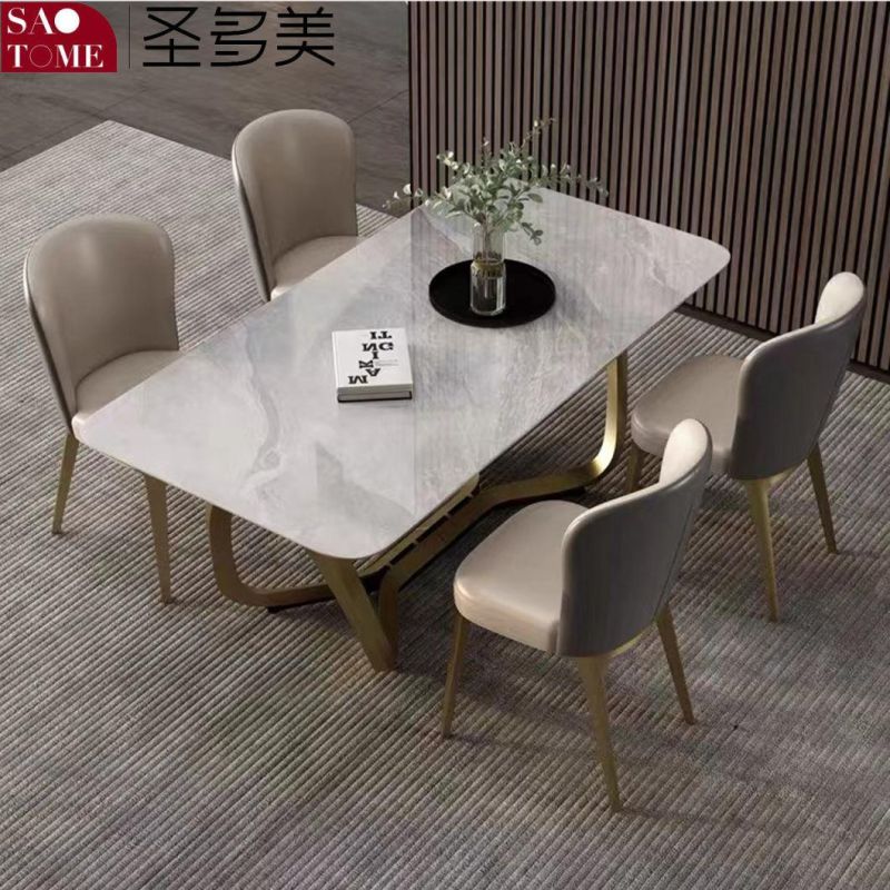 Modern Living Room Dining Room Furniture Stainless Steel Inverted V-Shaped Table Dining Table