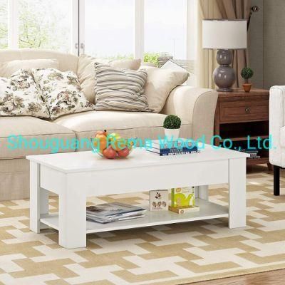 Modern White Cocktail Table Coffee Table Coffee Cabinet for Living Room