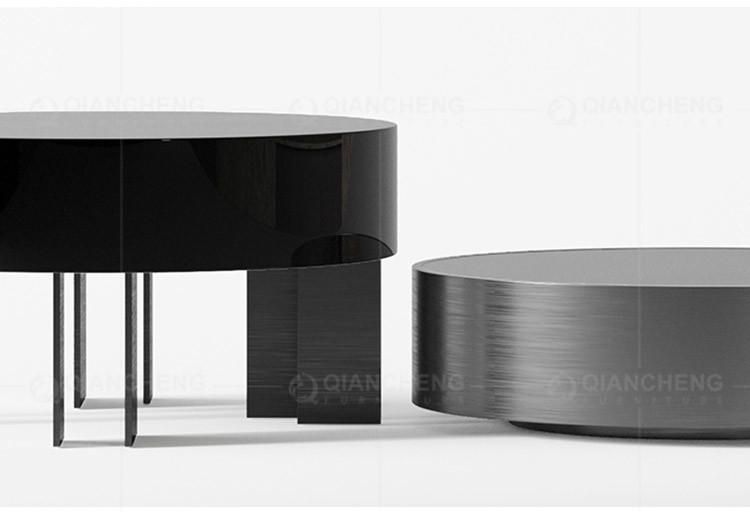 Modern Coffee Table Set Living Room Furniture Stainless Steel Tempered Glass Coffee Table Sets