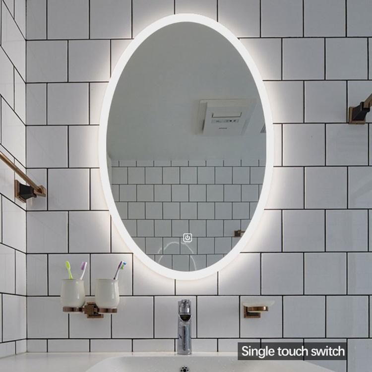 Factory Direct Sale Oval Frameless LED Vanity Bathroom Mirror