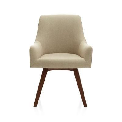 Modern Furniture Cream White Suede Chair Sofa Chair with Armrest Living Room Chair