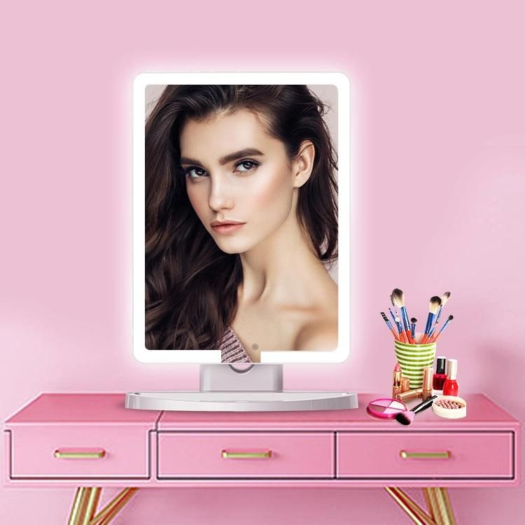Fashion Vanity Plastic LED Makeup Compact Mirror with Lights