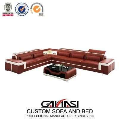 L Shape Modern Leather Sofa Set Design Home Furniture Sofa