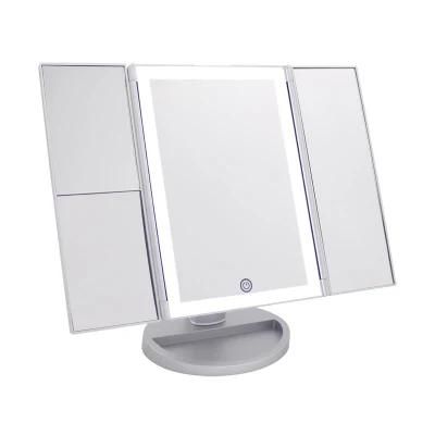 Hot Selling Furniture Mirror Trifold LED Makeup Mirror Touch Sensor Cosmetic Mirrors