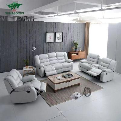 Hot Sell White with Storage Box Luxury Home Furniture Modern Leather Recliner Sofa