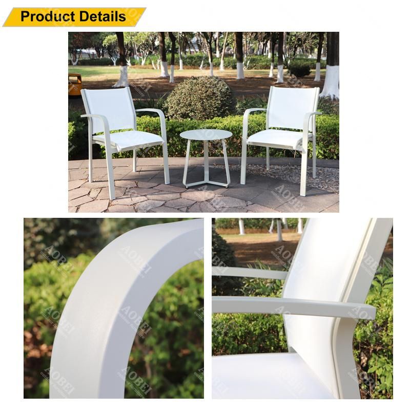 Aobei Modern Outdoor Patio Garden Hotel Villa Resort Balcony Terrace Set Aluminum Stackable Chair Furniture