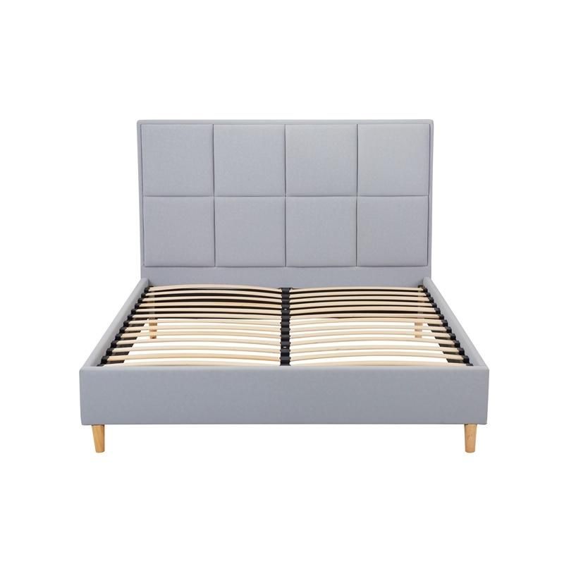 Luxury Top Quality European Style Bedroom Furniture Modern King Size Fabric Cover Back Bed