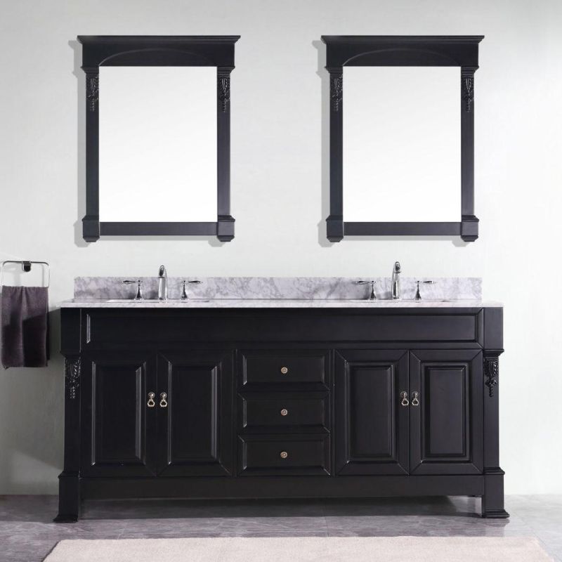 2022 New Black Double Sink Floor Type Bathroom Cabinet