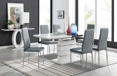 Home Restaurant Smart Modern Design Cheap Dining Room Furniture Metal Legs Dining Tables and Chairs Sets Dining Room Set