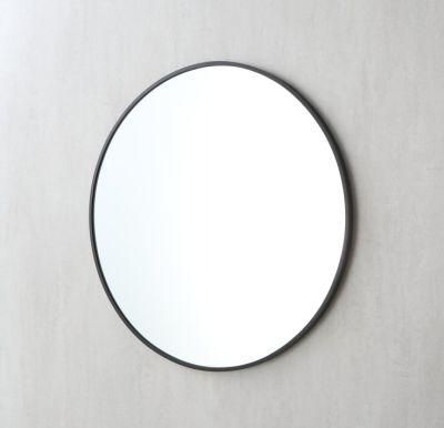 Round Aluminium Large Mirror Black Framed Glass LED Bathroom Mirror
