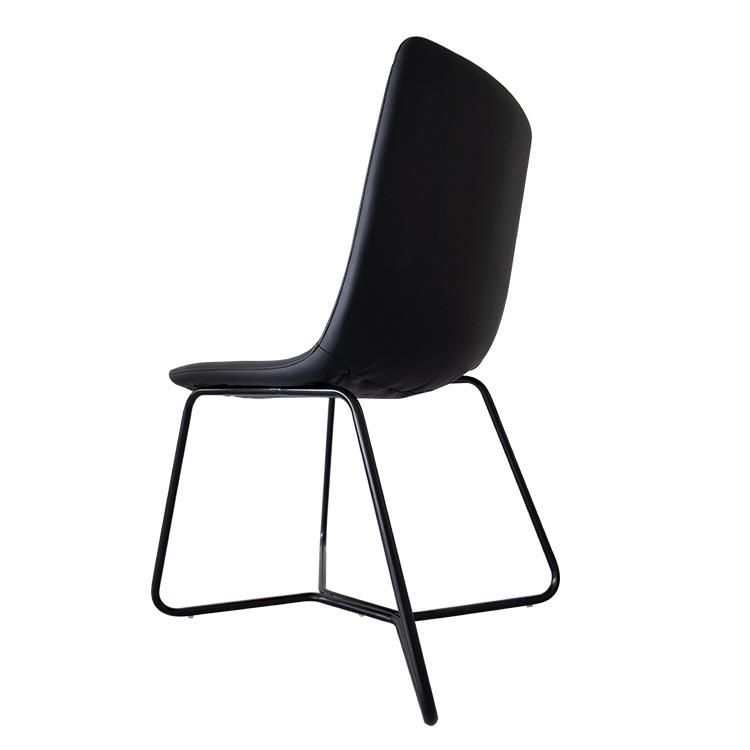 Modern High Back Velvet PU Luxury Dining Chair Metal Leg Stainless Steel Chairs