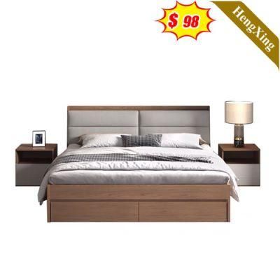 Luxury Upholstered Leather Hotel Bedroom Sets Room Furniture Modern Home Wood Frame Bed Queen King Size Bed