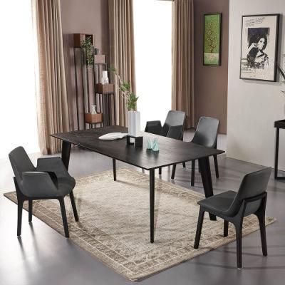 Fashion Italian Style Veneer Wooden Dining Table Promotion Items Made in China