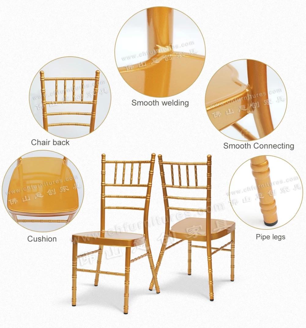Hyc-A80-01 Hot Selling 2020 Stacking Gold Metal Chiavari Wedding Chair
