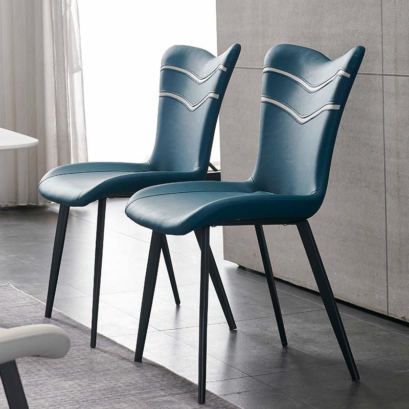 Wholesale Frame Metal Frame Legs Cover Leather Cushions Dining Chairs