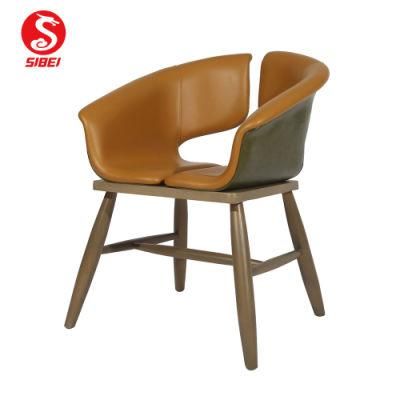 Modern Hotel Furniture Wooden Frame High-Density Rebound Sponge Hotel Dining Leisure Chair