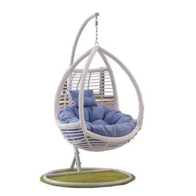 China Luxury Indoor Patio Garden Rattan Egg Shaped One Person Seat Hanging Swing Chair