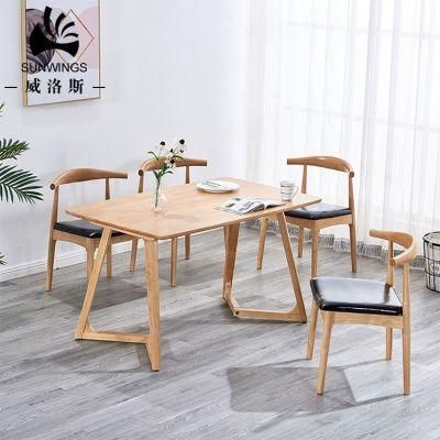 Nordic Wooden Restaurant Furniture Dining Table Made in China Guangdong Manufacturer