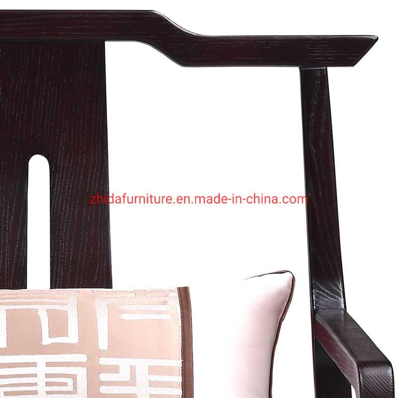 Antique Style Wooden Frame Black Wooden Reception Area Chair