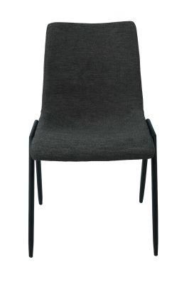 Hot Selling Home Furniture Black Fabric Dining Chair with Metal Legs