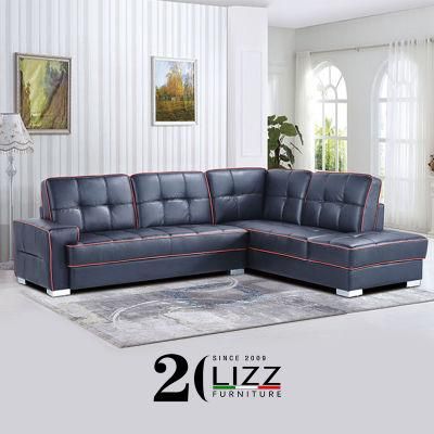 American Modern Living Room Furniture Corner Sectional Genuine Leather Sofa