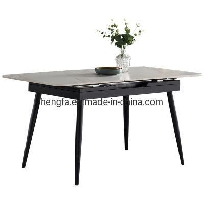 Expandable Functional Adjustable Rotated Home Furniture Marble Dining Table