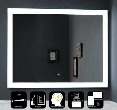 Large Size Bathroom LED Light Full Length Mirror with Clock, Temperature, Bluetooth