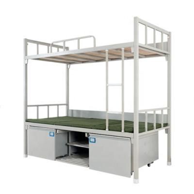 School Kids Furniture Steel Student Double Worker Use Metal Frame Bunk Bed with Slide and Stairs