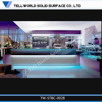 Bar Furniture, Top Cafe Bar Counter with LED