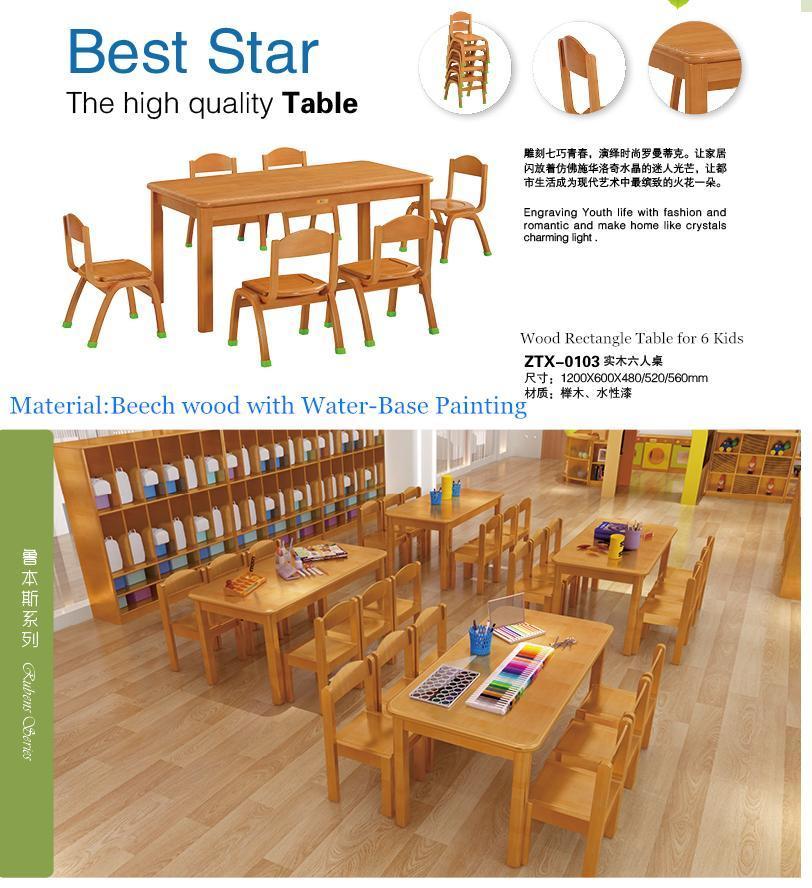 Kindergarten Kids Square Table Furniture, Preschool Furniture, Baby Wood Furniture, Nursery Furniture