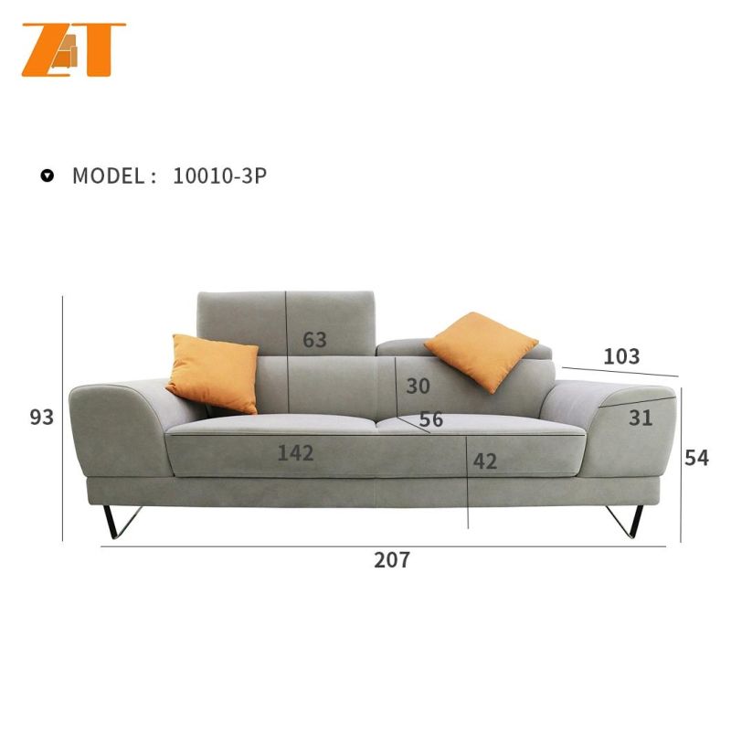 Wholesale 2022 New Style Customizable Grey Color Living Furniture Single Fabric Sofa