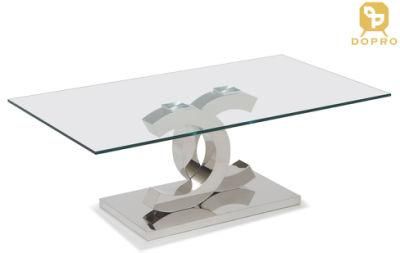2020 Home Furniture Modern Clear Glass Series Top Tea Center Coffee Table-C08