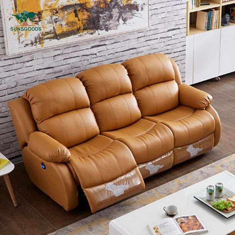 Chinese Modern Style Recliner Sofa Leather Home Living Room Sofa Furniture Set