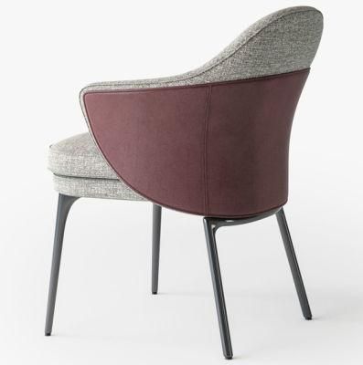 Fabric Upholstey Soft Fiberglass Shell Dining Chair