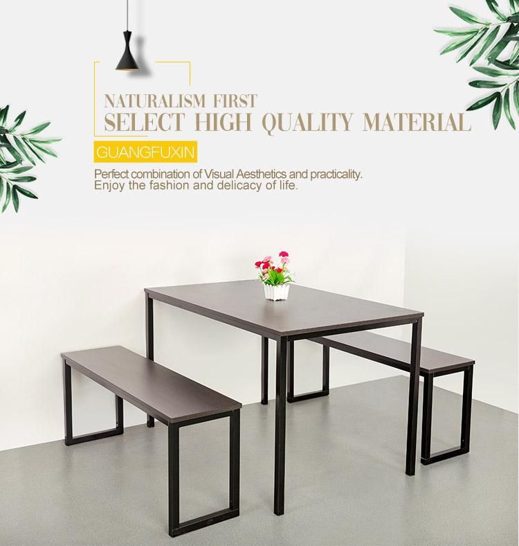 Nordic Modern Living Room Furniture Wood MDF Coffee Table Set with Metal Leg