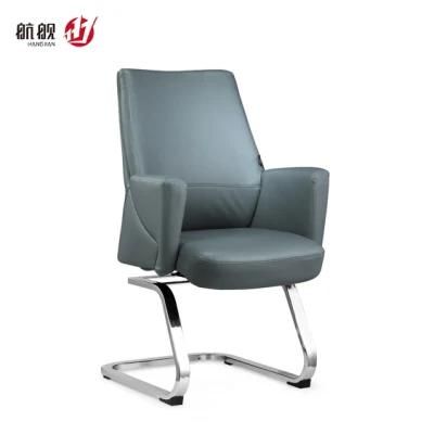 Modern Leather Office Chair with 180 Deg Resilient Mechanism Meeting Chair Visitor Chair