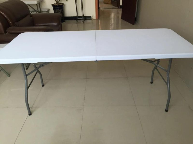 5FT Rectangle Plastic Folding Table, 60" Blow Moulded Foldable Table