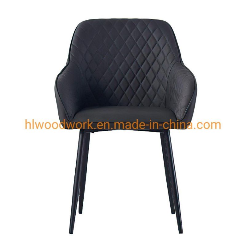 Modern Design Dining Hotel Furniture Velvet Upholstery Side Chair Dining Room Living Room Restaurant Dining Room Chair with Black Powder Coated Legs Chair