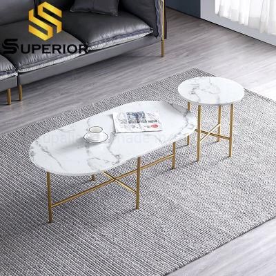 Wholesale Cheap Modern Marble Set Gold Coffee Table