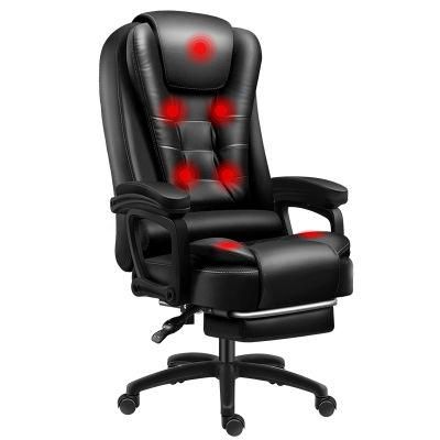 Low Price High Quality Ergonomic Swiveling Recliner Massage Manager Executive Boss Chair with Footrest