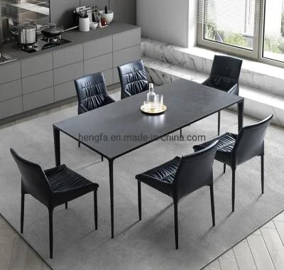Modern Design Decoration Home Dining Set Stainless Steel Marble Dining Table