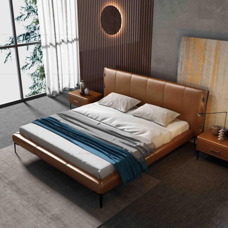 New Design Queen Bed Slim Headboard Bedroom Furniture