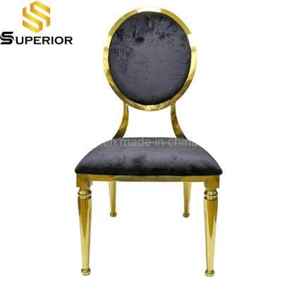 Modern Factory Popular Hotel Stainless Steel Black Velour Dining Chair