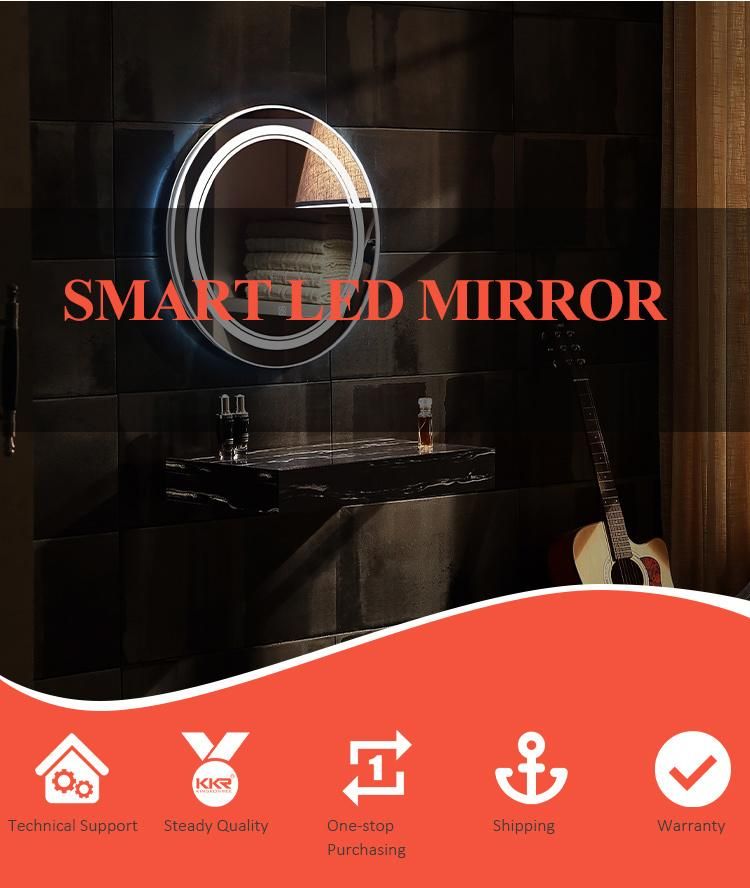 Oval Bathroom LED Mirror Lighted Makeup Mirror Dimmable Vanity Mirror