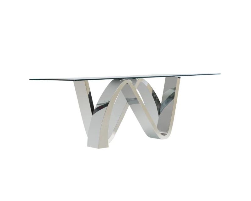 Hot Seller High Glossy Pupolar Design Dining Table with Glass Top