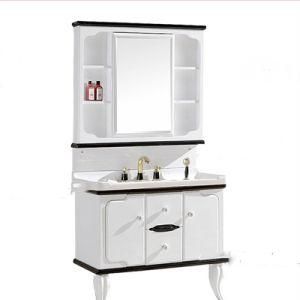 Modern Wall Mounted PVC Bathroom Vanity with Ceramic Basin