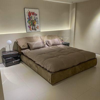 European Luxury Modern Home Furniture Set Geniue Leather Bedroom Queen Size Bed