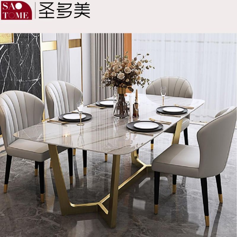 Modern Living Room Dining Room Furniture Titanium V-Shaped Dining Table