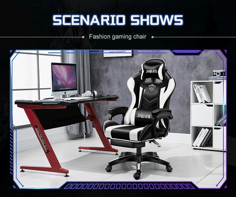 Cheap LED PU Leather Reclining OEM ODM Ergonomic Silla Gamer Office PC Racing Computer Gaming Chair with Footrest and Massage