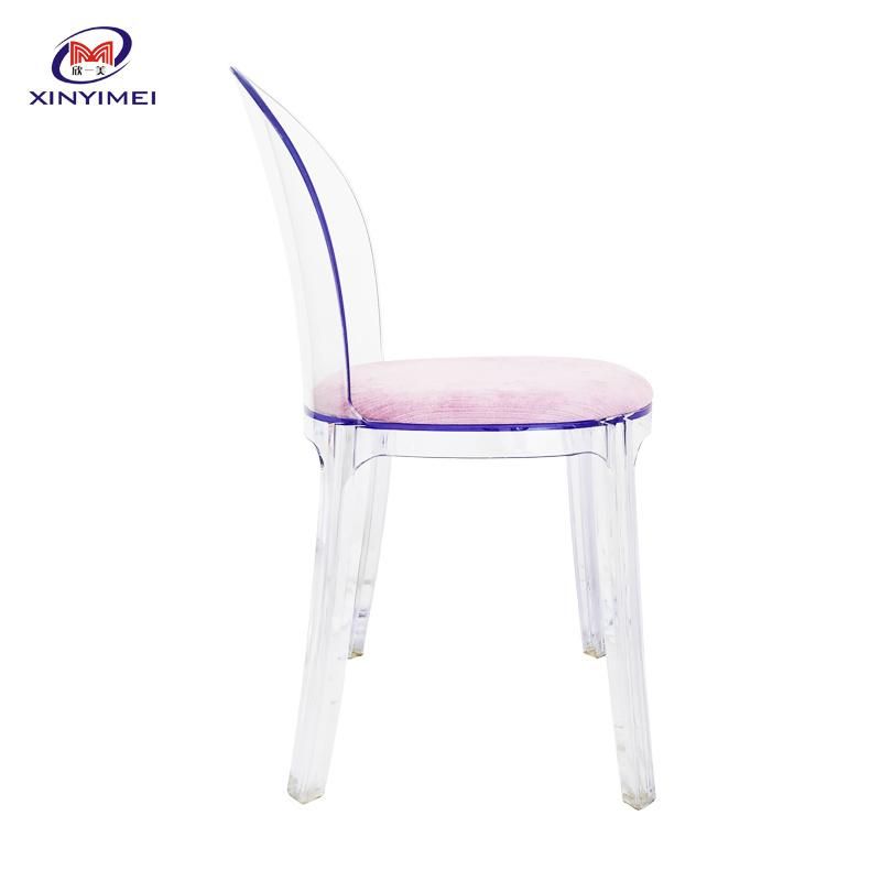 Modern Elegant Furniture Acrylic Transparent Banquet Chair with Cushion